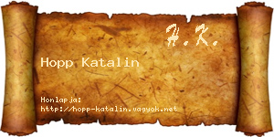 Hopp Katalin névjegykártya